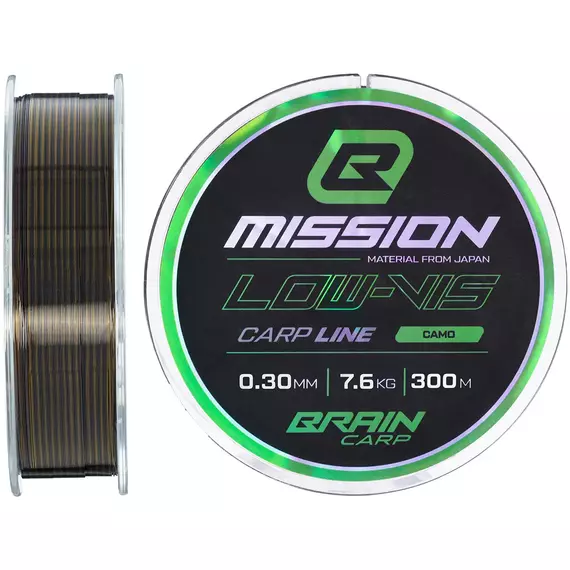 Волосінь Brain Mission Carp Line (Camo) 300m 0.30mm 7.6kg, фото 